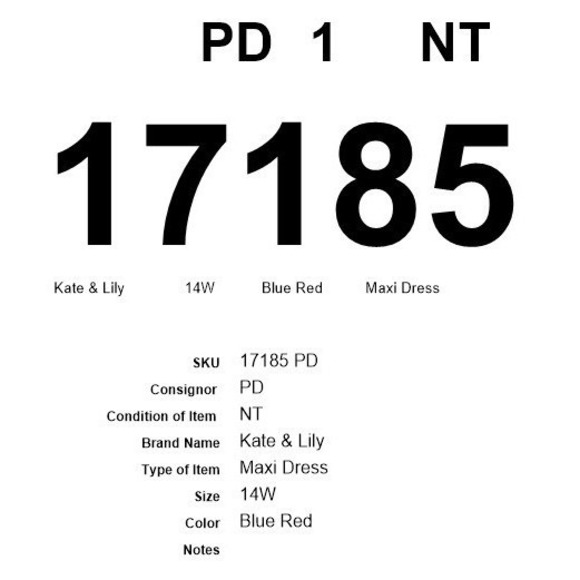 NEW Kate and Lily Women's Size 14W 14 Blue Red Floral Halter Maxi Dress Plus - Picture 9 of 9